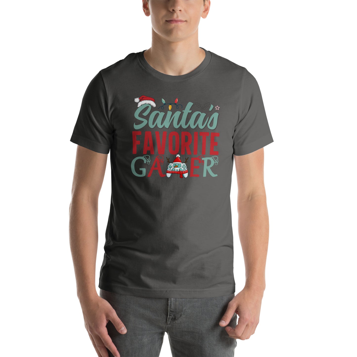 Santa's Favorite Gamer | Unisex Casual Tee | Gamer Shirt