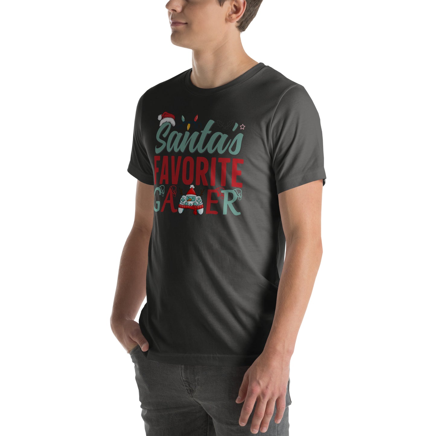 Santa's Favorite Gamer | Unisex Casual Tee | Gamer Shirt