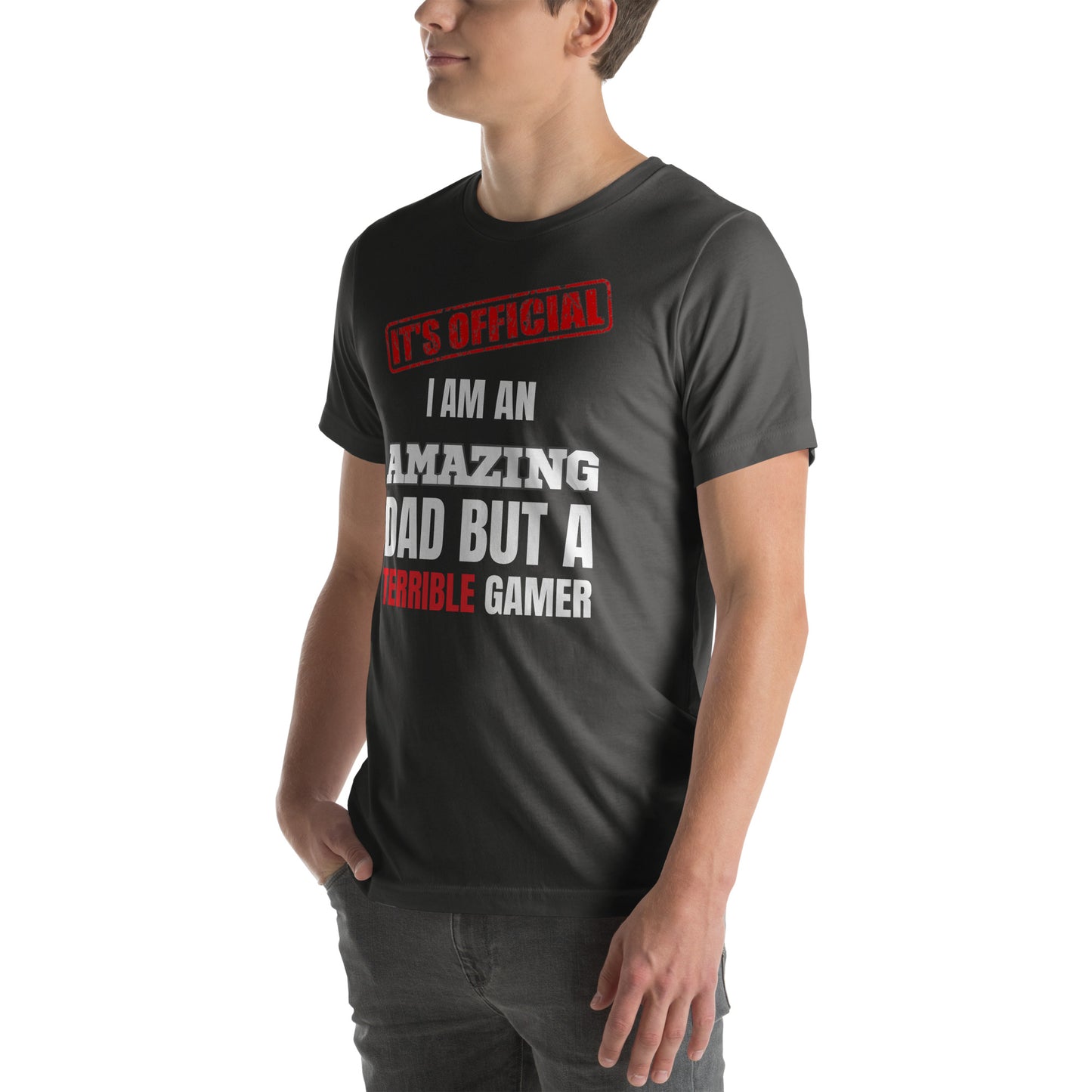 It's Official I Am an Amazing Dad | Men's Casual Tee | Funny Gamer Dad Shirt