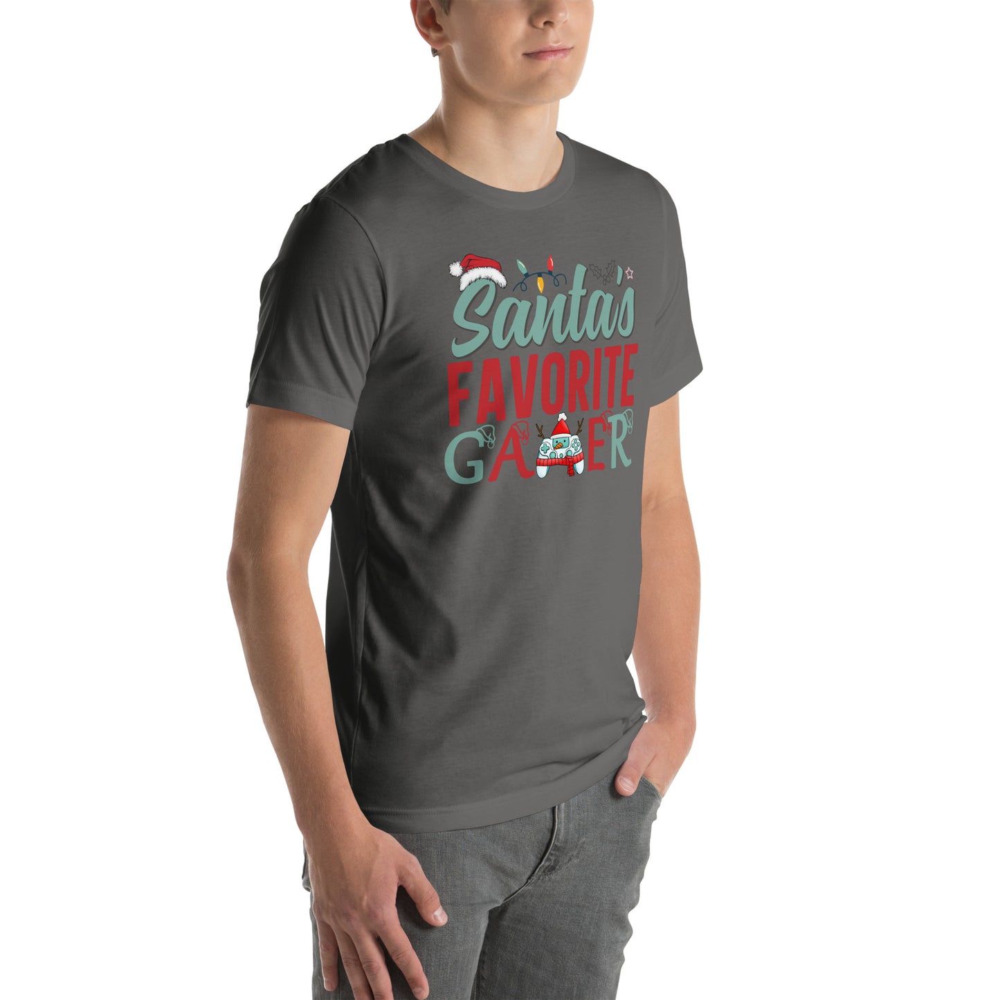 Santa's Favorite Gamer | Unisex Casual Tee | Gamer Shirt