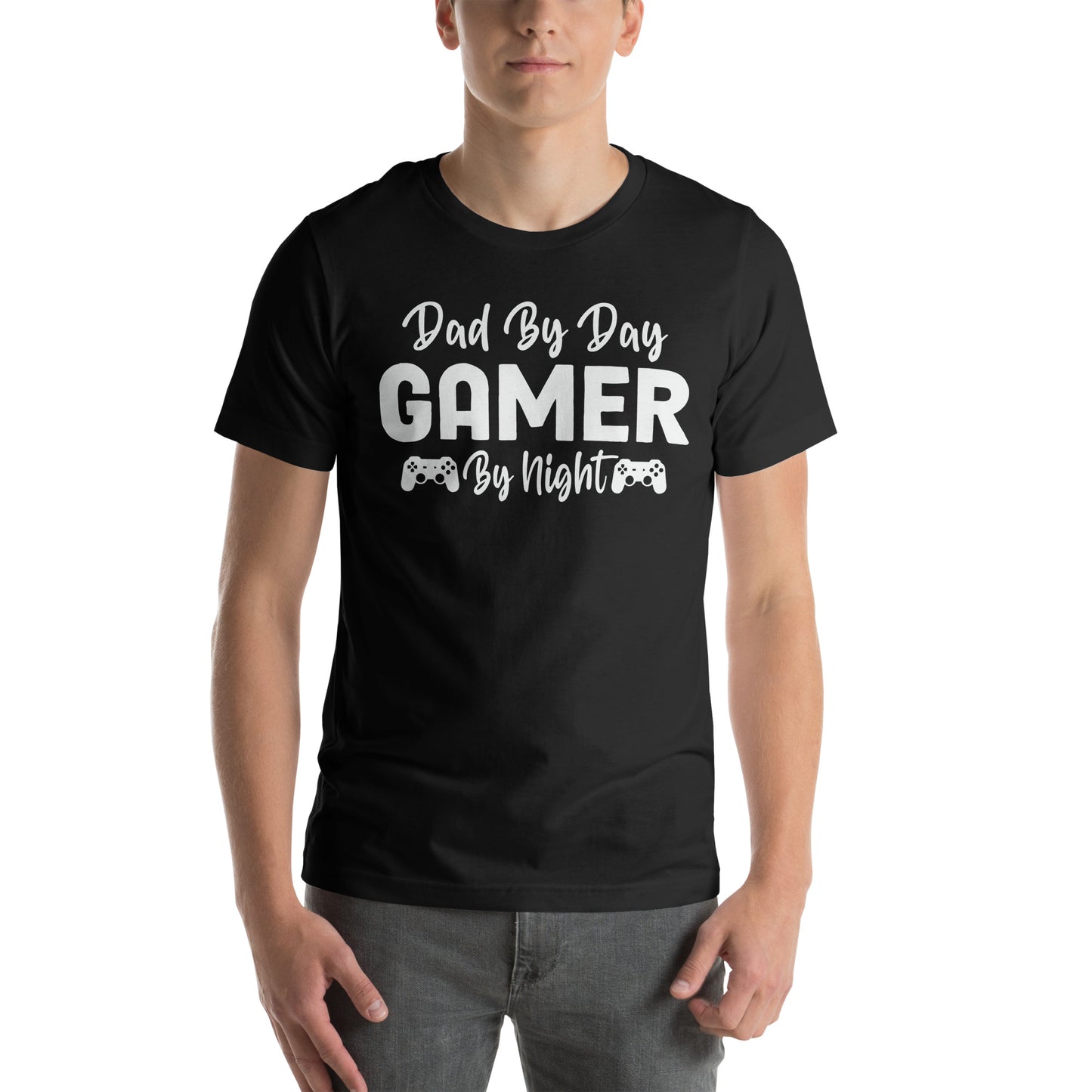 Dad by Day Gamer by Night | Casual Men's Tee | Gamer Dad Shirt