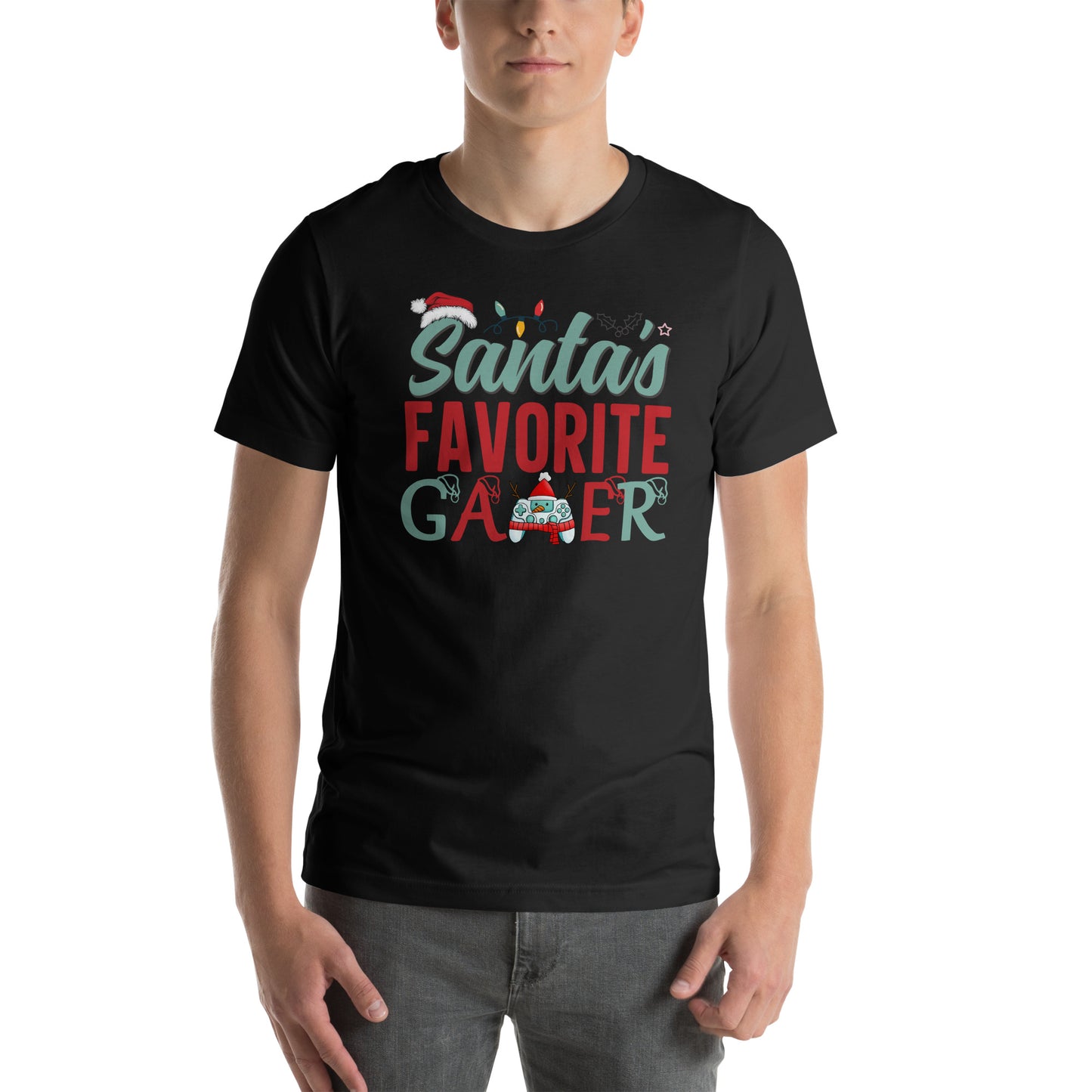 Santa's Favorite Gamer | Unisex Casual Tee | Gamer Shirt