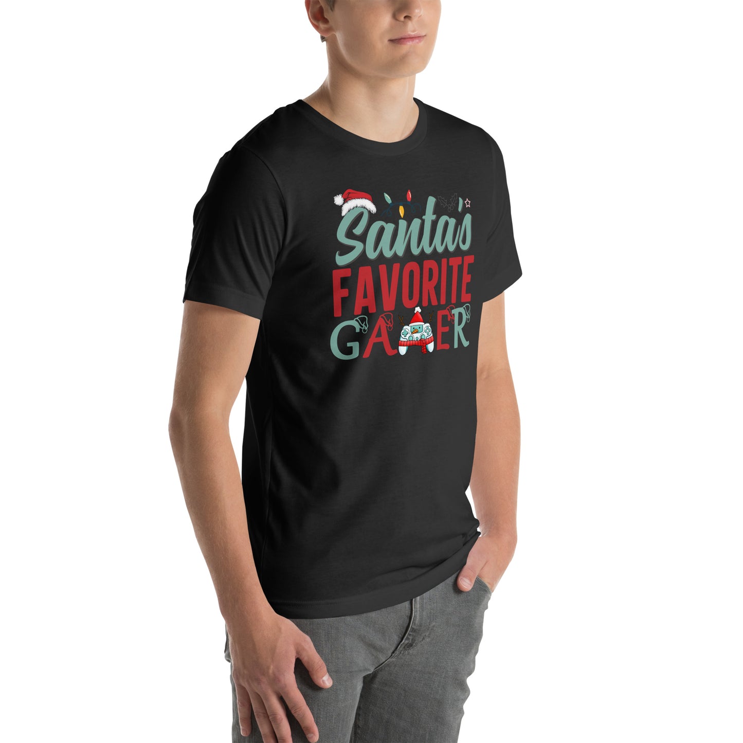 Santa's Favorite Gamer | Unisex Casual Tee | Gamer Shirt