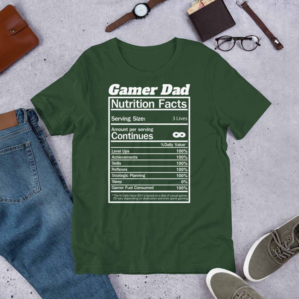 Gamer Dad Nutrition Facts T-Shirt | Gamer Dad Shirt | Gift for Dad