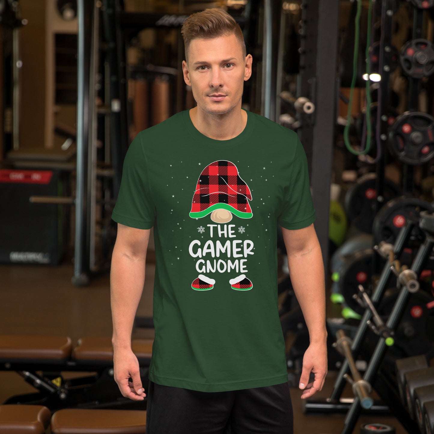 The Gamer Gnome | Unisex Casual Tee | Gamer Holiday Shirt