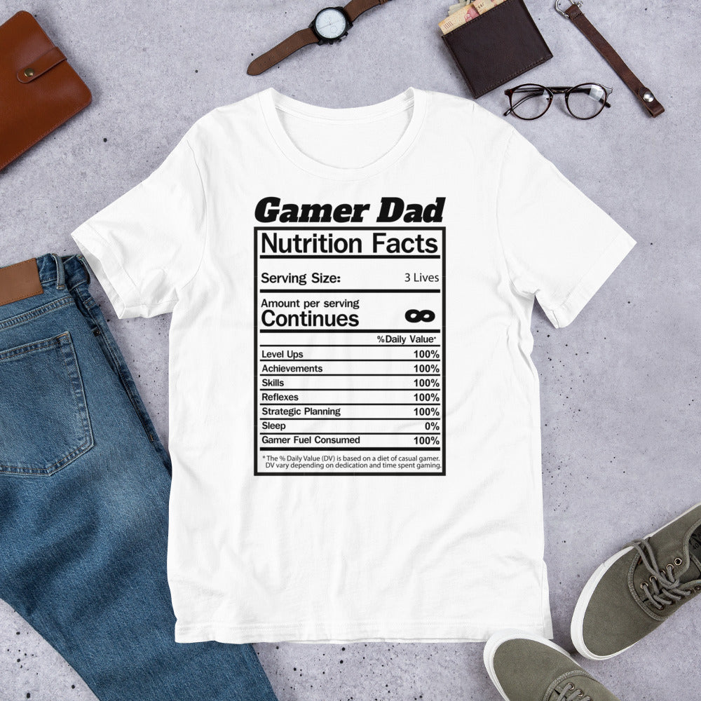 Gamer Dad Nutrition Facts T-Shirt | Gamer Dad Shirt | Gift for Dad