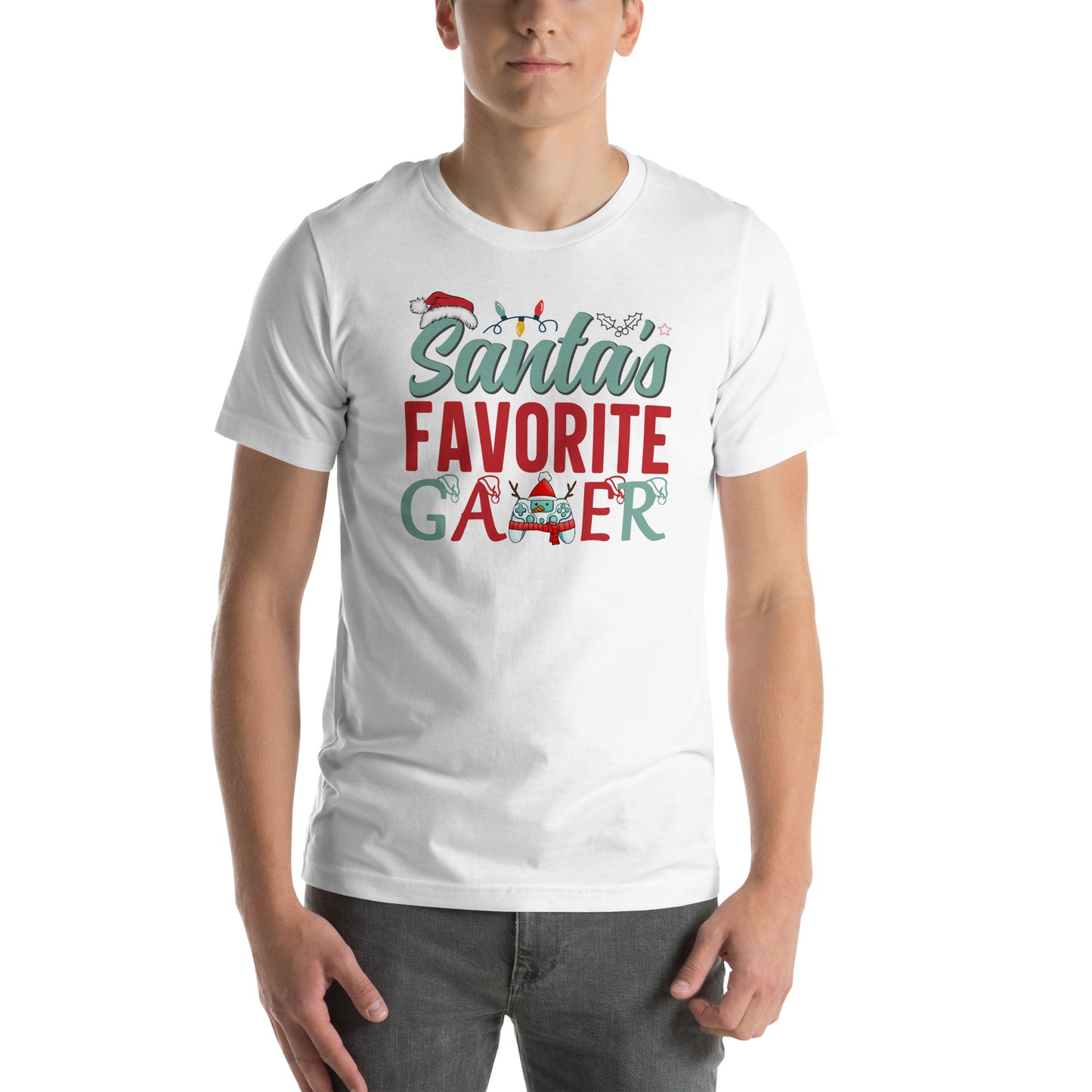 Santa's Favorite Gamer | Unisex Casual Tee | Gamer Shirt