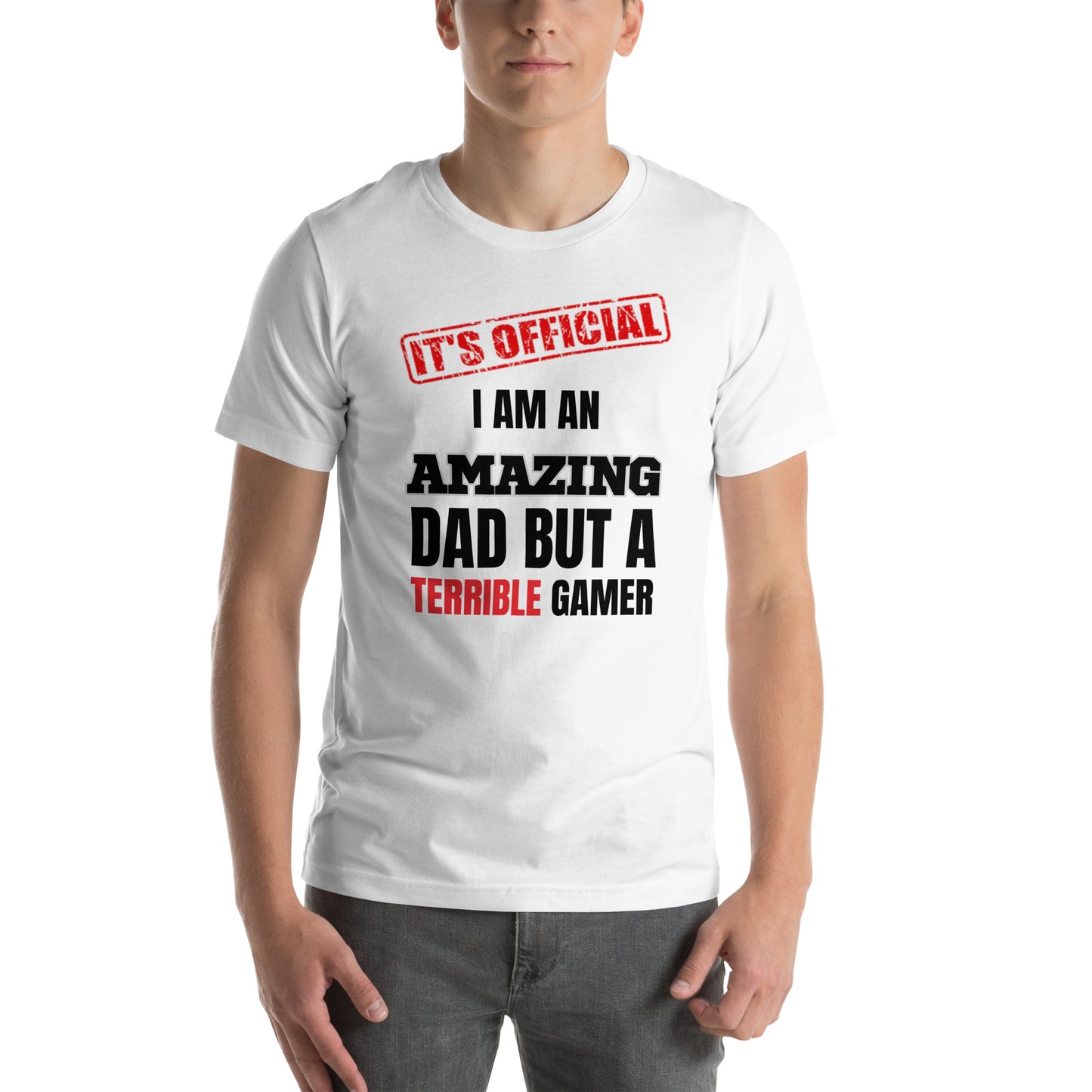 It's Official I Am an Amazing Dad | Men's Casual Tee | Funny Gamer Dad Shirt