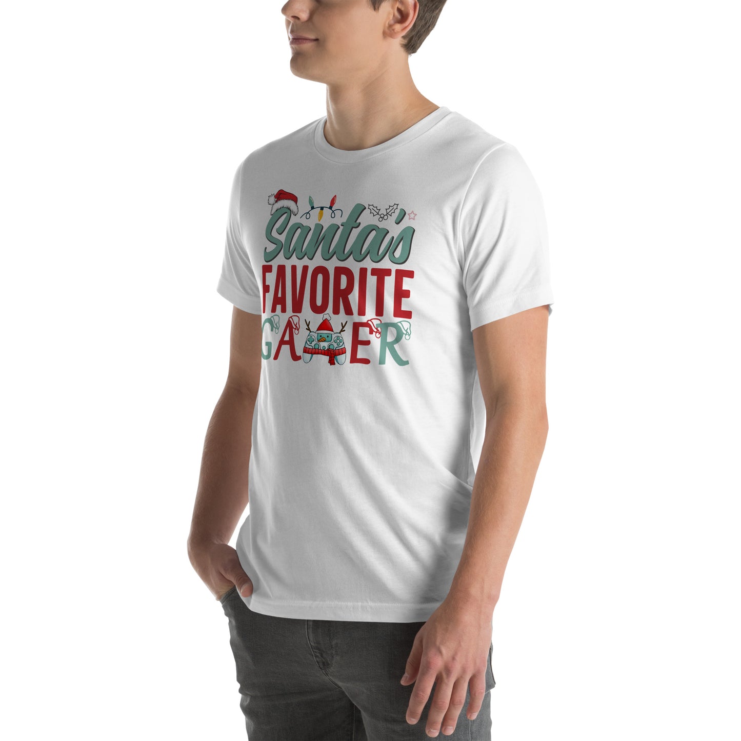Santa's Favorite Gamer | Unisex Casual Tee | Gamer Shirt