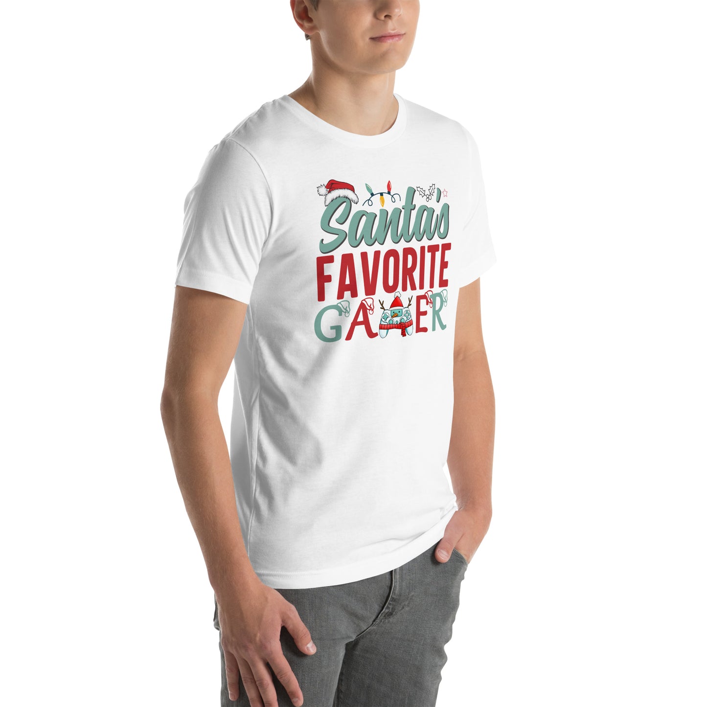 Santa's Favorite Gamer | Unisex Casual Tee | Gamer Shirt