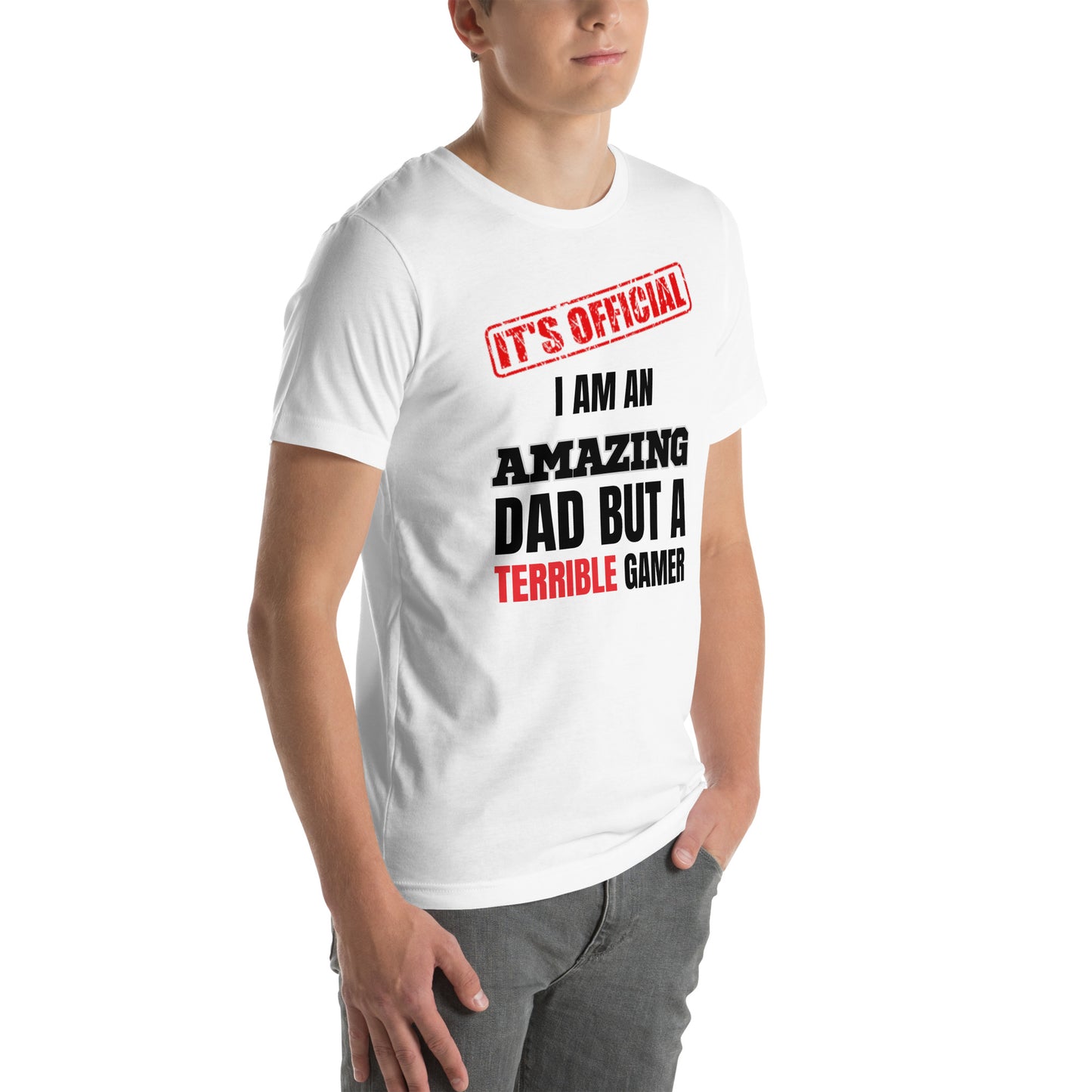 It's Official I Am an Amazing Dad | Men's Casual Tee | Funny Gamer Dad Shirt