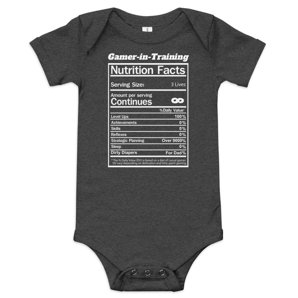 Gamer in Training Nutrition Facts T-Shirt | Shirt for Baby | Gamer Shirt