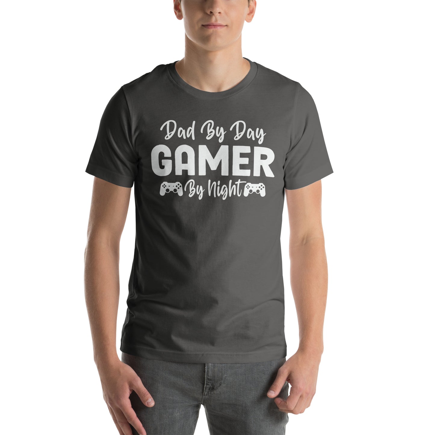 Dad by Day Gamer by Night | Casual Men's Tee | Gamer Dad Shirt