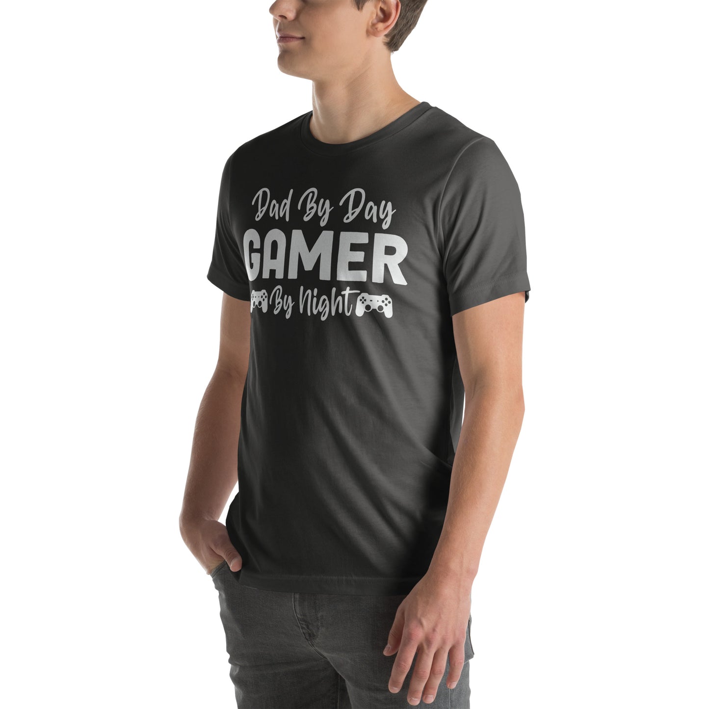 Dad by Day Gamer by Night | Casual Men's Tee | Gamer Dad Shirt