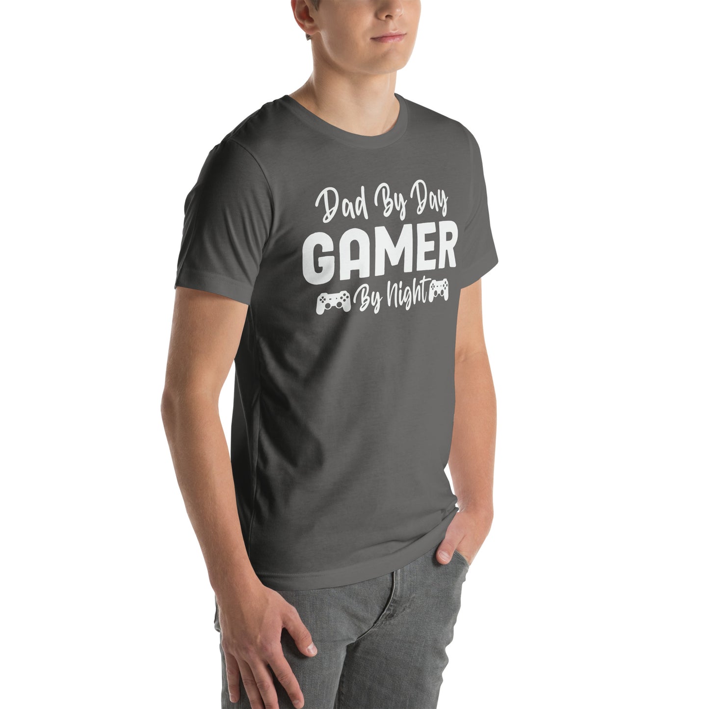 Dad by Day Gamer by Night | Casual Men's Tee | Gamer Dad Shirt