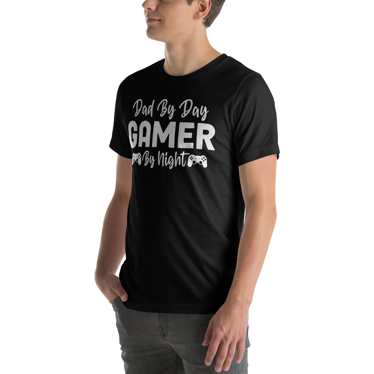 Dad by Day Gamer by Night | Casual Men's Tee | Gamer Dad Shirt