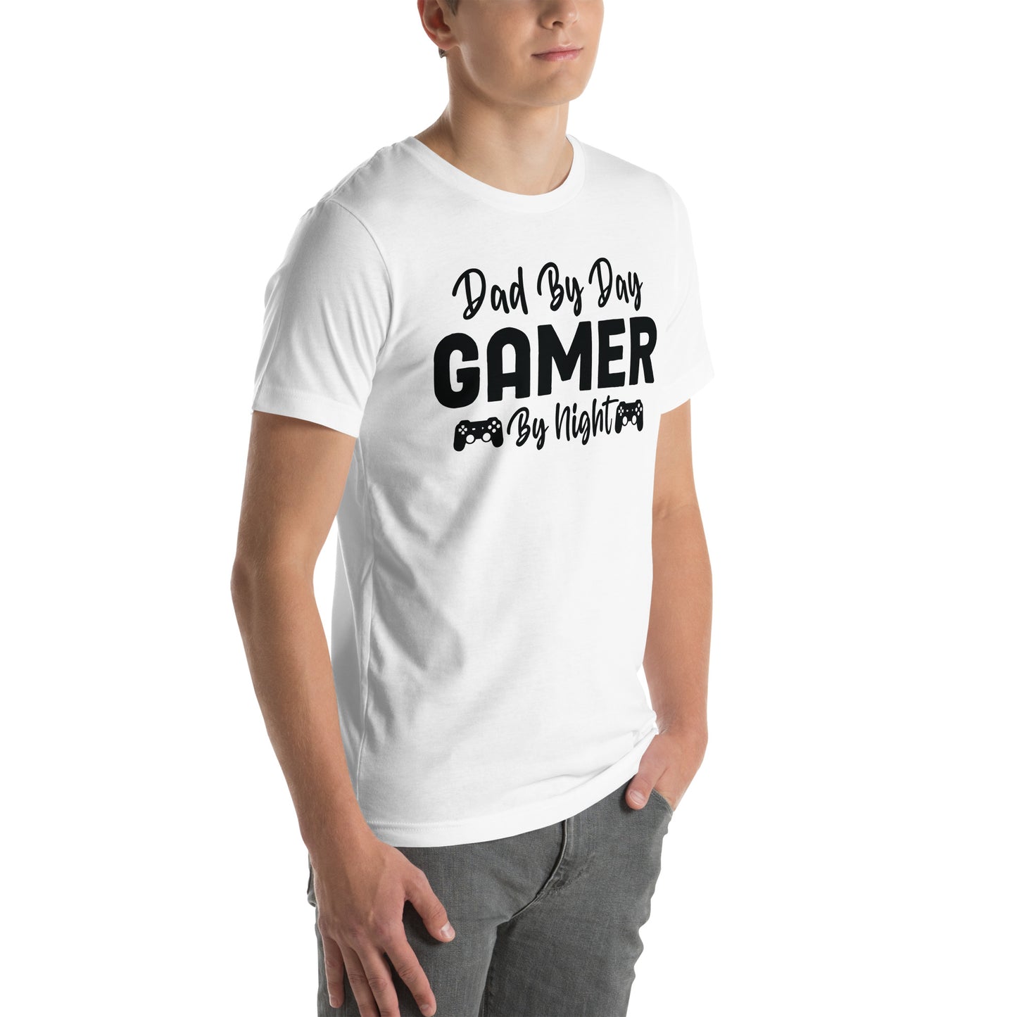 Dad by Day Gamer by Night | Casual Men's Tee | Gamer Dad Shirt